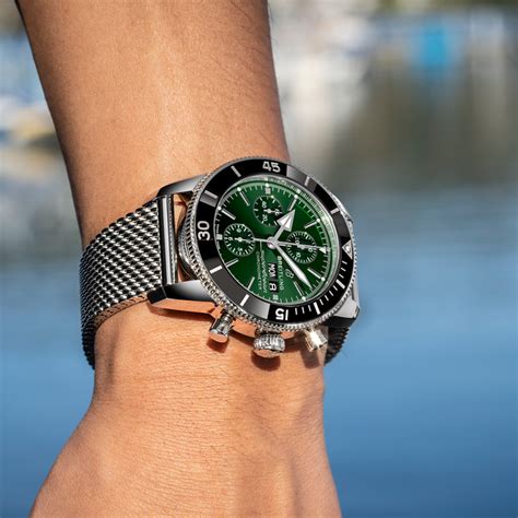 breitling superocean heritage 44 green|breitling superocean 44 chronograph.